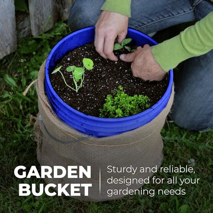 5-Gallon Blue Bucket Pail Container with Lid | Metal Handles with Plastic Grip | Multi-Use | Easy Stack and Store | Heavy-Duty, Approx 90 MIL, Extra Durable | Food Grade | BPA Free - 1 Pack - color: Blue, size: 1 Pack