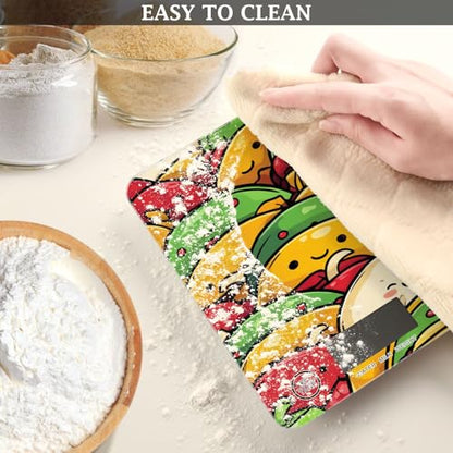 Food Scale Kitchen Scale for Baking Cooking Digital Food Weighing Measuring Scale Small Waterproof Electric Food Scale Cute Cartoon Mexican Tacos - color: Cute Cartoon Mexican Tacos