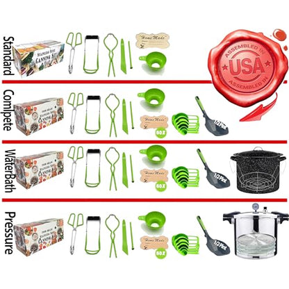 Canning Supplies-24 Qt. Water Bath Canning Pot with Rack & Lid -Starter Kits Set for Beginners - Stainless Steel Water Bath Canner Kit & Rack-Rack, XL Ladle, Measuring Cups, Kitchen Funnel by Supa Ant - size: 10-Piece Advanced