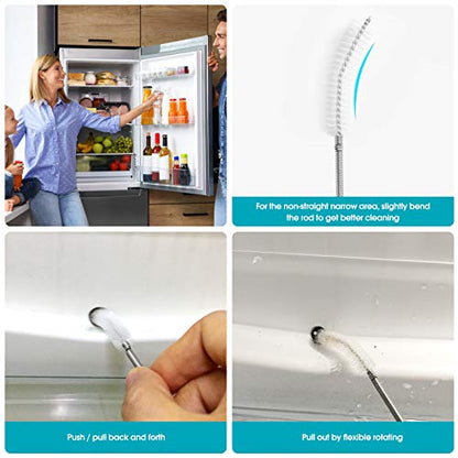 Long Drain Brush Flexible Feeding Tube Brush Slim Cleaning Brush Hose Pipe Brush - style: One Head White Color