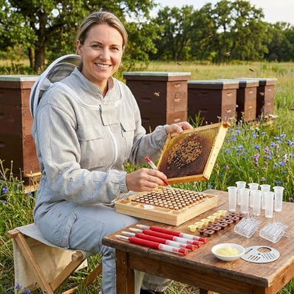 Beekeeping Supplies Kit, Plastic Queen Rearing System with Grafting Tool, Cell Cups, and Beehive Accessories for Hive Management, Grafting Tool