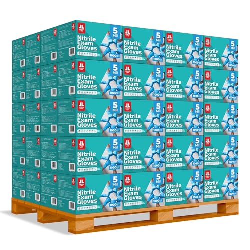London Labs Sky Blue 5 Mil Nitrile Exam Gloves Disposable Latex Free | Medical Rubber Gloves for Doctors, EMT, First Aid Kit, Food Service & Cleaning - 105 Cases of 1000 Count - size: X-Small, style: Sky Blue (105 Cases)