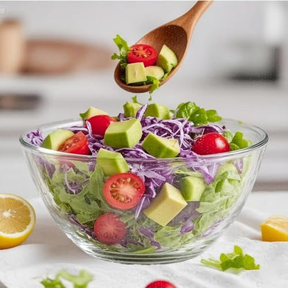 5 Quart Deep Big Glass Bowl with Lid,10 Inch Large Glass Mixing Bowl for Sourdough Bread Kitchen Salad Bread Storage, For Prepping, Marinating & Brining Kimch (clear) - color: Clear