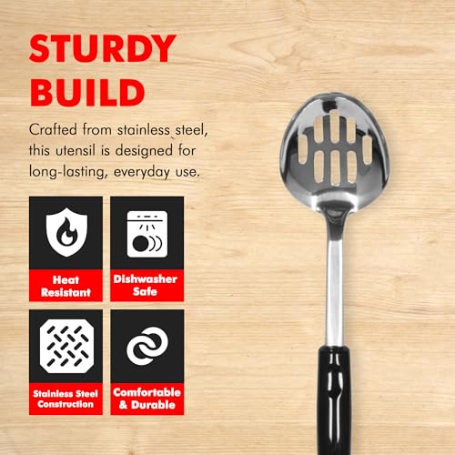 Chef Craft Select Slotted Spoon, 12 inch, Stainless Steel - size: 12 inch, style: Slotted Spoon