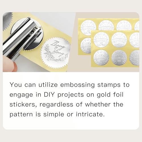 2 inch Round Silver Foil Stickers for Embossing 200 Pcs, Wmiwulien Blank Self Adhesive Notary Embosser Seal Stickers with Serrated Edge for Certificate Package, Envelope, Wafer, Awards Legal Metallic - color: Silver