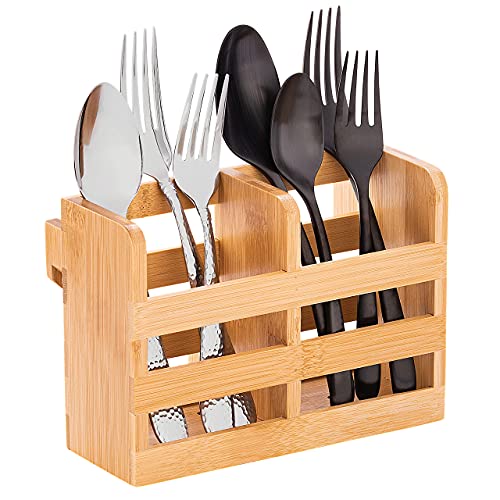 Bamboo Utensil Holder for Dish Rack - Flatware, Cutlery and Utensil Drying Caddy - Fits Bambusi Bamboo Dish Drying Racks Natural - style: Utensils Holder