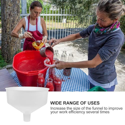 ULTECHNOVO Extra Large Plastic Funnel, 10.4" Wide Mouth Kitchen Funnel for Liquid & Powder Transfer, Thick Food Grade Jumbo Oil for Filling Bottles, Beer & Canning