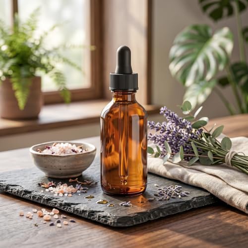 2 oz Glass Dropper Bottles with 6 Stainless Steel Funnels & 48 Labels, Amber Tincture Bottles with Dropper for Essential Oils, Liquid Extracts, Beauty & Personal Care (40 Pack)