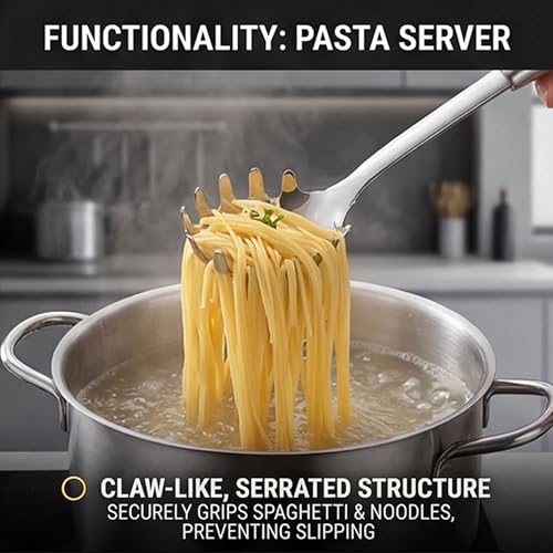 18/10 Stainless Steel Soup Ladle and Pasta Server Set, 2-Piece | Premium 18/10 stainless steel soup ladle and pasta server with ergonomic heat-resistant handles for everyday cooking. - color: Green