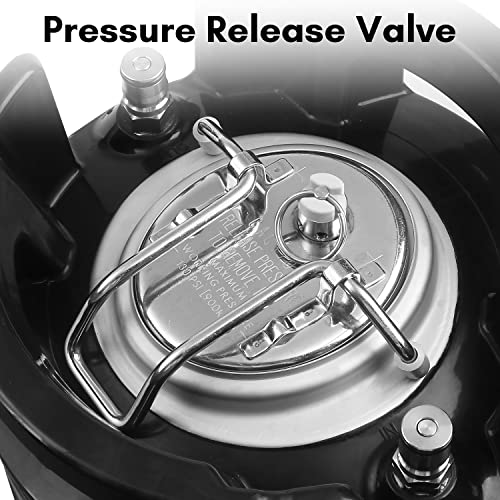 TMCRAFT New 5 Gallon Ball Lock Keg, Stainless Steel Beer Keg with Dual Rubber Handle for Home Brew