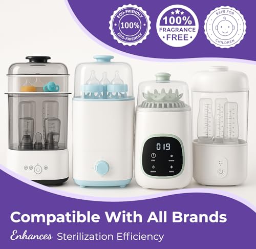 Skyis 48 Count Descaling Tablets for Baby Bottle Sterilizer & Washer, Compatible with Baby Brezza, Momcozy, Papablic & All Brands | Non-Toxic Limescale Remover