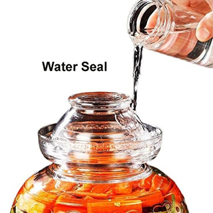 Fermentation Jar, 2.5 Liter Glass Pickle Jar with Water Seal Lid | Wide Mouth Clear Glass, Food Grade, Fermentation Kit for Making Pickles Kimchi, Sauerkraut