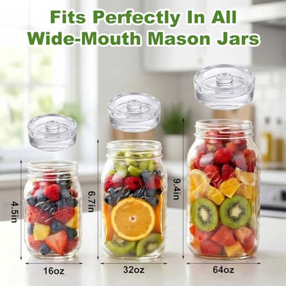 Fermentation Kit for Wide Mouth Mason fermentation Jars, 4 Stainless Steel Fermentation Lids, 4 Glass Fermentation Weights, 1 Silicone Tong, 1 Sauerkraut Pound, 1 Wooden Handle Brush Cleaner