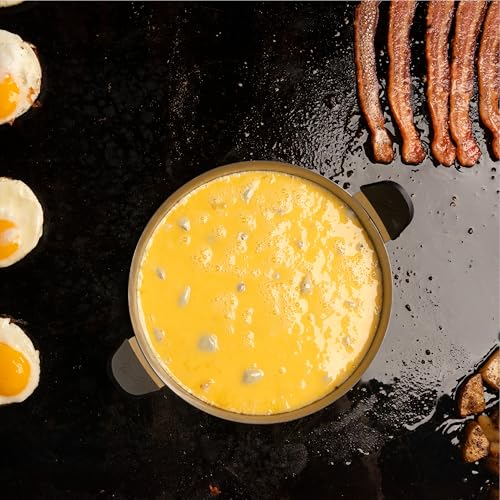 Plastic Batter Dispenser, Cast Iron Bacon Griddle Weight Press, 10 Inches Stainless Steel Omelet Egg Ring, Wood Wooden Crepe Spreader Spatula - size: One Size, style: 8 Piece Kit