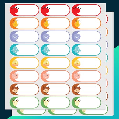 Kingtac 528 Pcs 1''x2.5''Milk Breast Bottle Labels,Baby Bottle Labels for Daycare,Food Grade Safety Stickers，Writable Label for Food Containers,Waterproof, Stain-Proof and Scratch-Resistant - color: Animal-1x2.5-528pcs