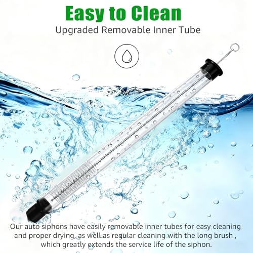 2Pcs 14” Auto Siphon with 5.5ft Food-Grade Silicone Hose 5/16” ID, Beer Bottle filling for Liquid Transfer Effortless Bottling Pump Homebrew Making Fermentation Mead