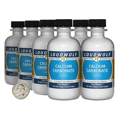 Calcium Carbonate / 1.5 Pounds / 8 Bottles / 97.55% Pure Food Grade/Fine Powder - size: 1.5 Pounds in 8 Bottles