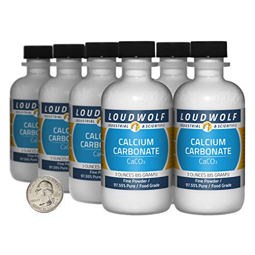 Calcium Carbonate / 1.5 Pounds / 8 Bottles / 97.55% Pure Food Grade/Fine Powder - size: 1.5 Pounds in 8 Bottles