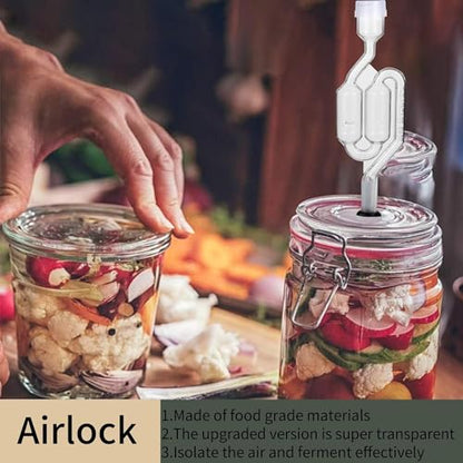 Bubble Airlock Set, 4 Airlocks for Fermenting, 4 Drilling #6 Stoppers and 8 Airlock Grommets, Used for Brewing Wine, Beer, Sauerkraut, Pickles, Etc. Fermentation Bubbler Airlock - color: Bubble airlock