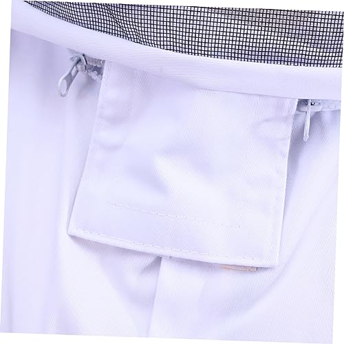Professional Full Body Beekeeping Suit Veil Hood Size XXL White Elastic Cuffs Ankles Proof Clothing