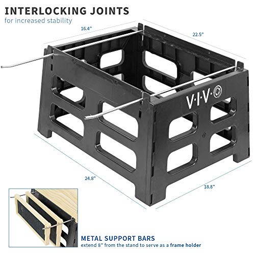 VIVO Black Plastic Beehive Stand, BEE-HVST | For 10 Frame Langstroth Hives, Beekeeping Hive Support Rest, Frame Holder