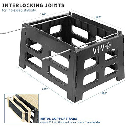 VIVO Black Plastic Beehive Stand, BEE-HVST | For 10 Frame Langstroth Hives, Beekeeping Hive Support Rest, Frame Holder