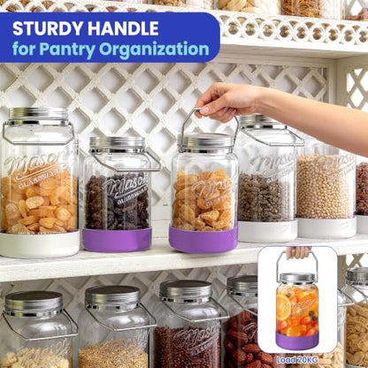 1 Gallon Glass Jars with Lids, 2 Pack Wide Mouth Mason Jars with Stainless Steel Lid & Food-Contact Silicone Inner Seal, Airtight Pantry Containers for Flour, Sugar, Sourdough Starter & Kombucha
