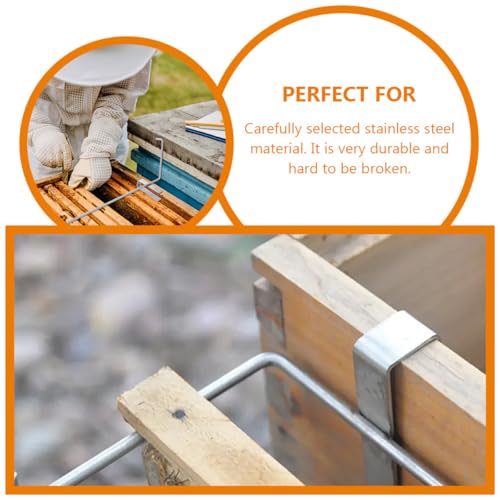 VICASKY 3pcs Stainless Steel Beehive Frame Holder Hanging Rack Beekeeping Frame Support Bracket and Beekeeper Tools