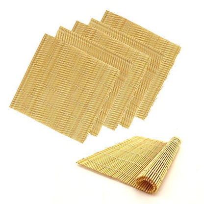 BambooMN 6X Natural Professional Grade Bamboo Sushi Making Rolling Mats 10.6" x 10.6", All Natural Bamboo - color: Natural, size: 10.6 Inch x 10.6 Inch