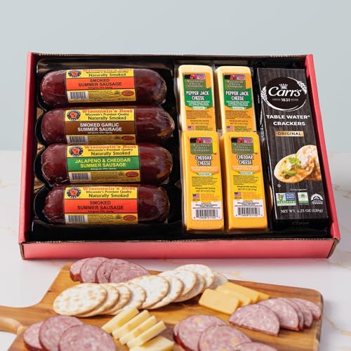 Wisconsin Cheese Company - Ultimate Mancave Gift Box - 100% Wisconsin Cheese, Sausage & Cracker Gift Box | Perfect for Parties, Charcuterie Boards and Holiday Gifts