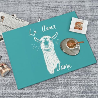 Cute Llama Singing Dish Drying Mat for Kitchen Counter Microfiber Absorbent Reusable Washable 18x24in - color: Cute Llama Singing