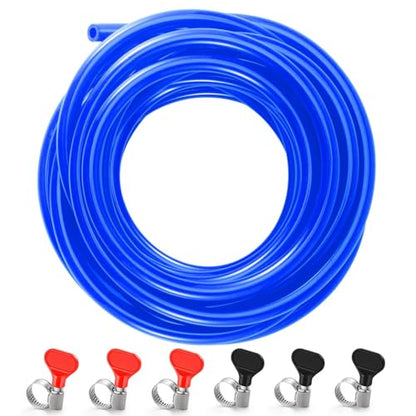 25Ft Beer Co2 Gas Line, ID 5/16'' Blue Keg Gas Lines Kegerator Hose Food Grade Keg Co2 Line with Hose Clamps for Draft Beer Home Brewing - size: 25FT