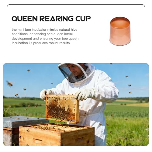 GALPADA 2000pcs Queen Rearing Cups and Mini Hive Plastic Incubator Set for Beekeeping Cell Cultivation with Bee Queen Grafting Tools, 0.4 Inch Breeding Kit for Apiary Management