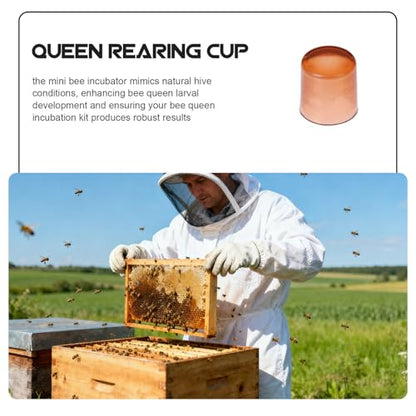 GALPADA 2000pcs Queen Rearing Cups and Mini Hive Plastic Incubator Set for Beekeeping Cell Cultivation with Bee Queen Grafting Tools, 0.4 Inch Breeding Kit for Apiary Management