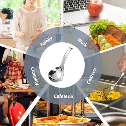 2Pcs Soup Ladle, Stainless Steel 304 Spoons With Pour Spout, Large Cooking Utensils for Serving Metal Ladle Gravy Punch Ladle - size: Small