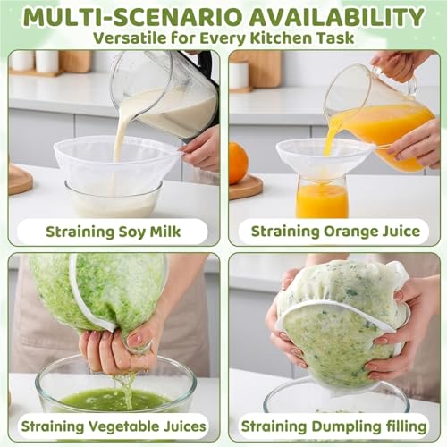 Cheesecloth for Straining, Reusable Cheese Cloth Bags with Ultra Fine Mesh, 6 Pack Cheesecloth Bags for Straining, 15.7 Inch Food Filtering Cheese Cloths