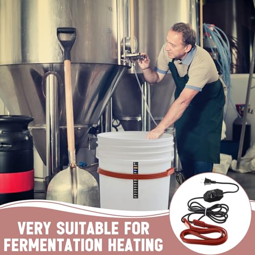 Tellegloww Brew Fermentation Heating Belt Warming Belt with 5 Black Thermometer Strip for Fermenting, Brewing, Wine, Kombucha
