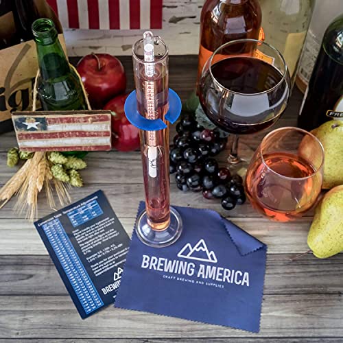 Brewing Hydrometer Alcohol Tester Kit: USA-Made Beer & Wine American-Made Specific Gravity ABV Test Pro Series Traceable & Borosilicate Glass Test Tube Jar & Brush