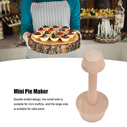 Wooden Tart Tamper - Double Side Pie Dough Press for Mini Tarts, Muffins, Cheesecakes & Desserts | Durable & Easy-to-Use Baking Tool