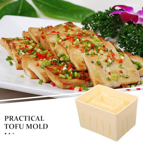 Hemoton Tofu Press Mold with Lid 3-Piece Cheese Pressing Plate Set for Homemade Tofu and Cheese Making 5.5X4.1X3.5 Inches Kitchen Tool