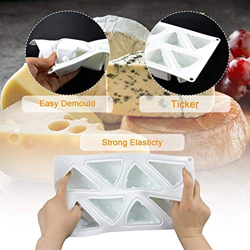 Cheese Silicone, 8 Cavity, White, 29x17x3cm - NonStick Food Grade, Flexible, Heat, Ideal for DIY Baking and Dessert Making