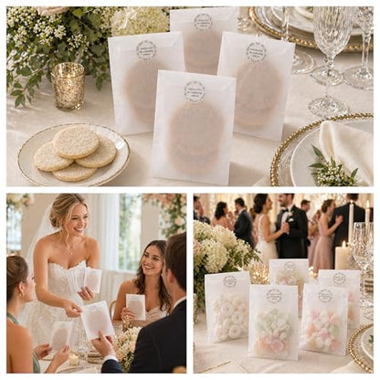 Quotidian White Glassine Paper Bags 4" x 6" (10 x 15.2cm), Pack of 100 Semi-Transparent Wax-Free Paper Treat Bags, Cookie Sleeves for Bakery, Party Favors, Handmade Soap, Seeds, Small Gifts - size: 4 x 6 Inch