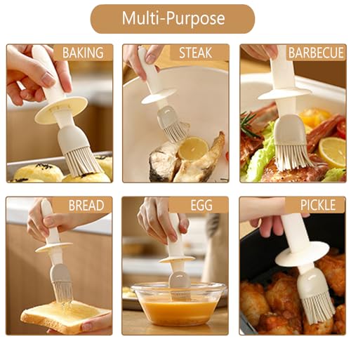 Sauce and Oil Bottle with Silicone Brush for Cooking BBQ Kitchen - 6.8oz