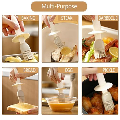 Sauce and Oil Bottle with Silicone Brush for Cooking BBQ Kitchen - 6.8oz