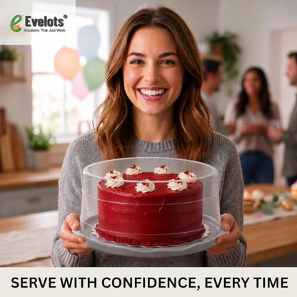 Evelots 12-Inch Airtight Cake Container with Lid - Portable Carrier for Pies, Cakes, Cupcakes & More - BPA-Free Clear Plastic - Secure & Easy Transport - size: 1-Pack, style: Cake Container