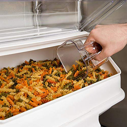 12.6 Gal.(Gallon) / 200 Cup Shelf Ingredient Bin with Flip Lid & Scoop.SCOOP Added! Use for long term storage products: sugar, pasta dogs food, flour for Home, Restaurant, Industrial.