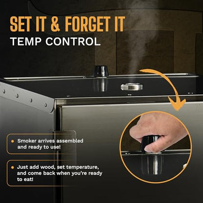 SmokinTex Lil' Tex Electric Smoker - Stainless Steel Portable Meat Smoker Grill with Temperature Control, Wood Chip Tray, and Meat Probe for BBQ, Jerky, Vegetables - size: 55 lb.
