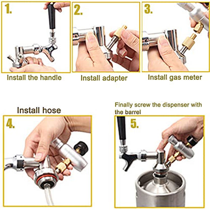 Portable Draft Keg System Stainless Steel Keg Mini Keg Draft System Stainless Steel Portable Mini Keg Dispenser Pressure Regulator Craft Beer Draft Home Brew,8L