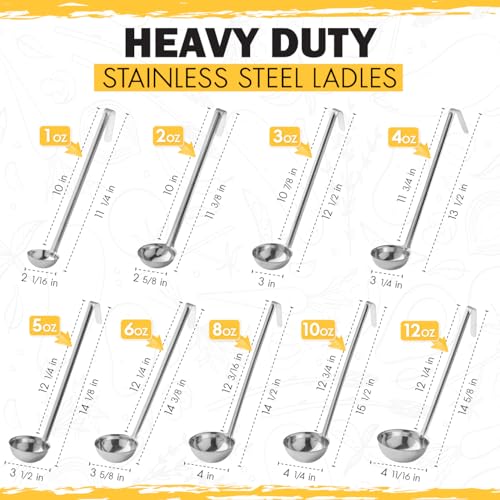Ladle - Durable Stainless Steel Ladle Serving Measuring Soup Dressing Sauce Gravy Sturdy Dependable Long Handle for Kitchen (1, 3 Oz.) - size: 3 Oz.