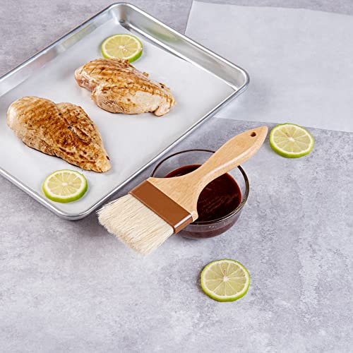 Restaurantware Pastry Tek 3 Inch Wide Buttering Brush 1 Boar Bristle Pastry Brush - Hardwood Handle Built-In Hanging Hole Wood Basting Brush Sturdy Ferrule For Glazing And Basting - size: 9 1/2"